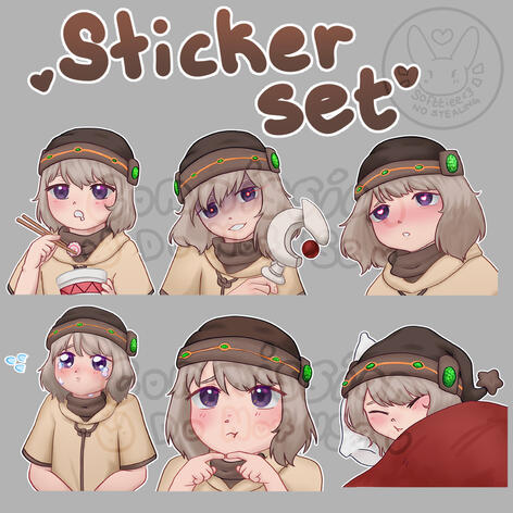 Six-set of stickers.